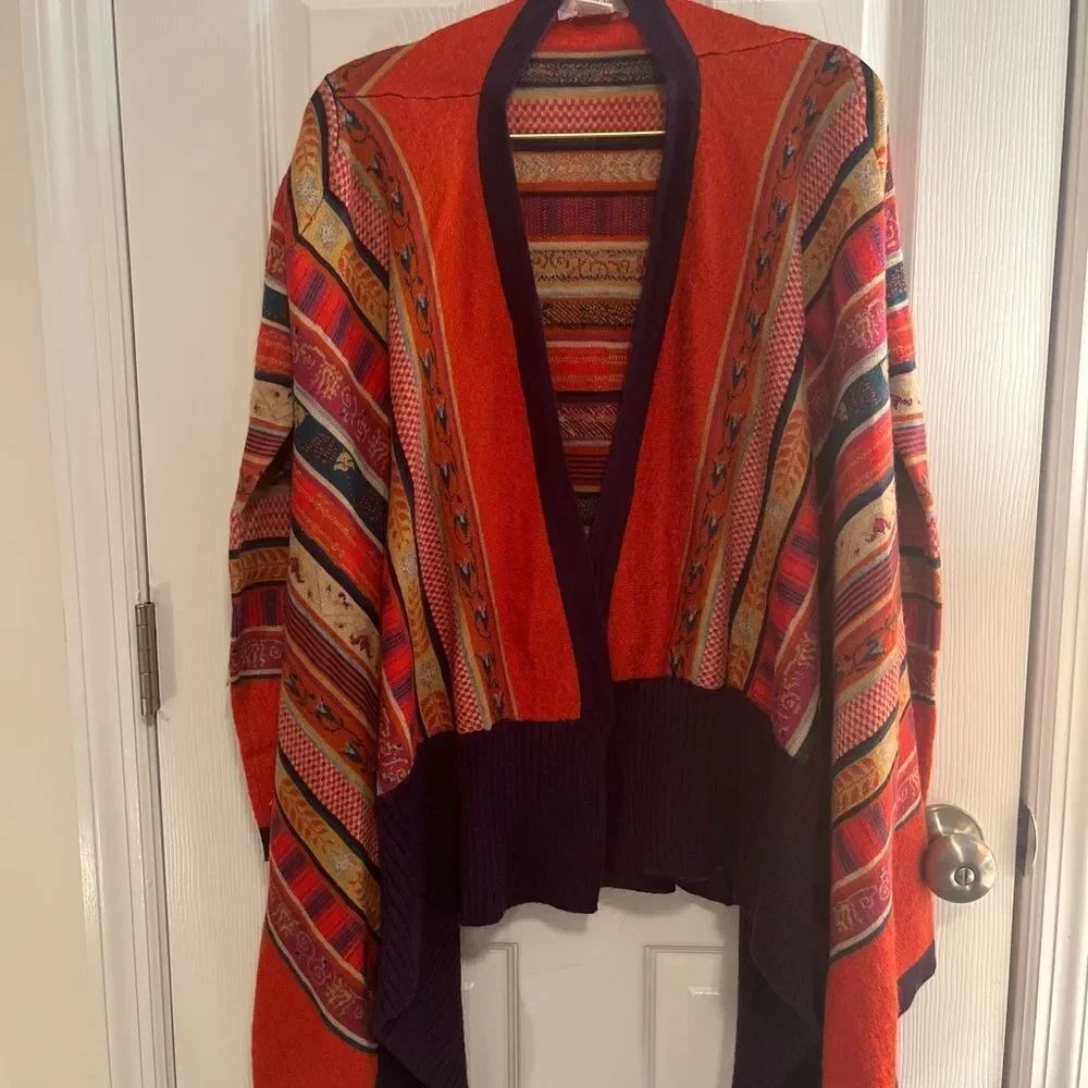 Freeway Multicolor Striped Poncho - Picture 7 of 7